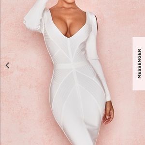 House Of CB RAFFAELLA White Bandage Midi Dress